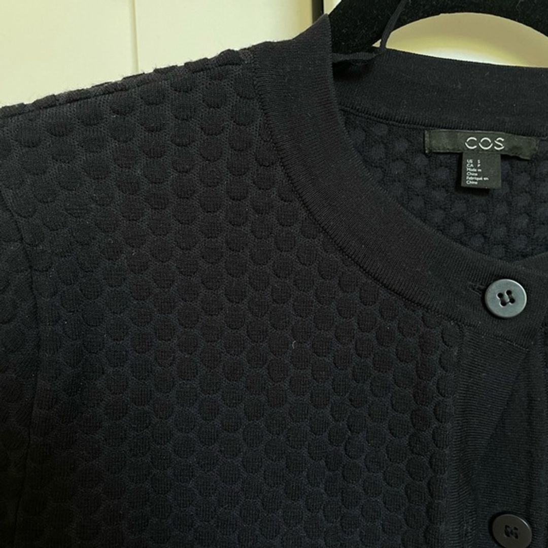 Textured swing cardigan navy