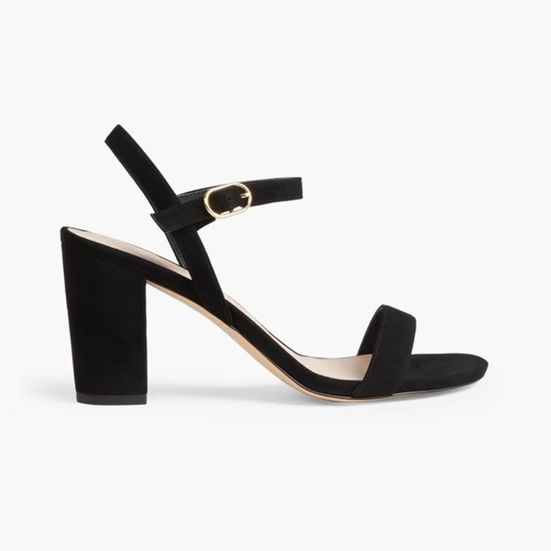 Dancer 75 Suede Block Heel Sandals in Black