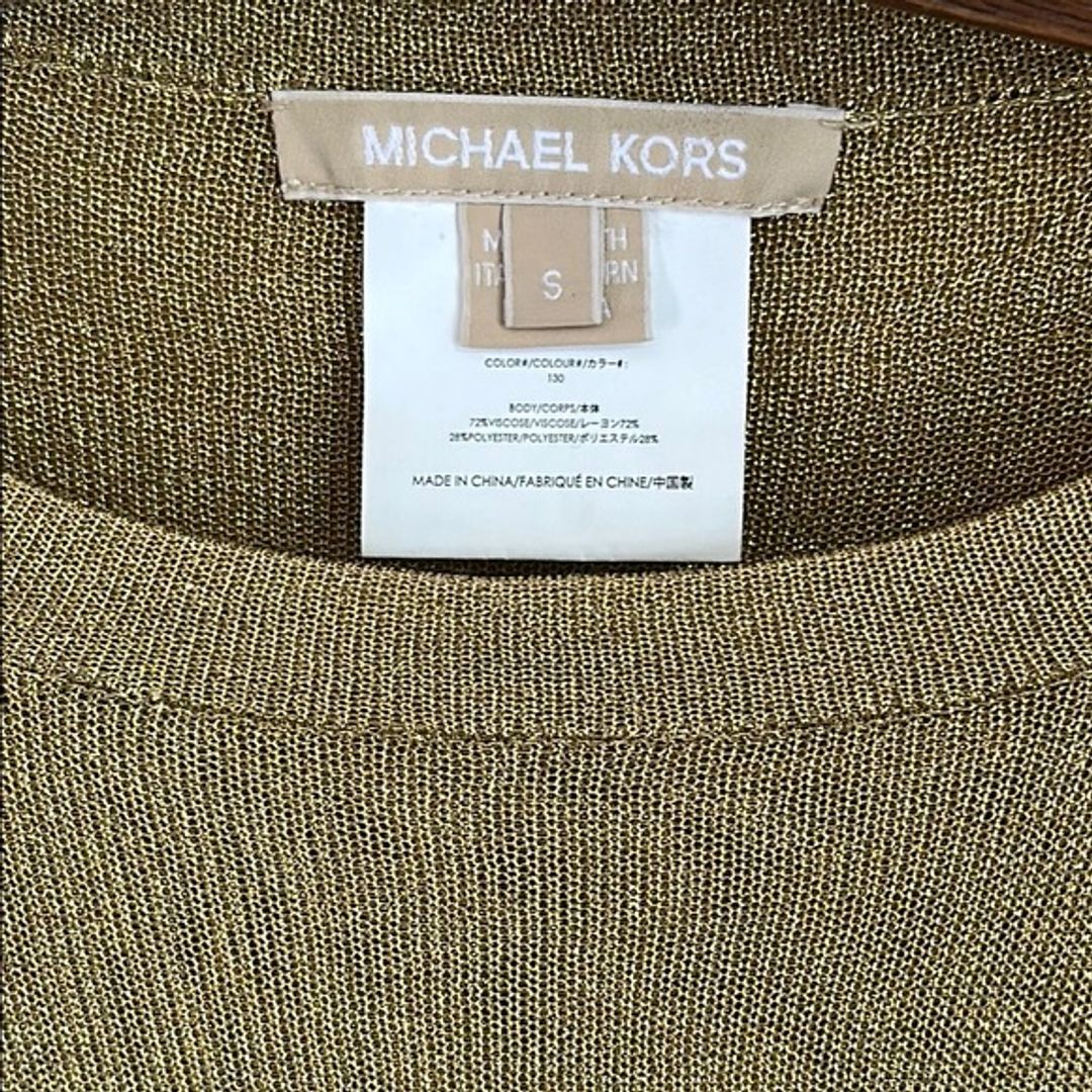 Michael Kors Gold Mesh Long Sleeve Dress or Top