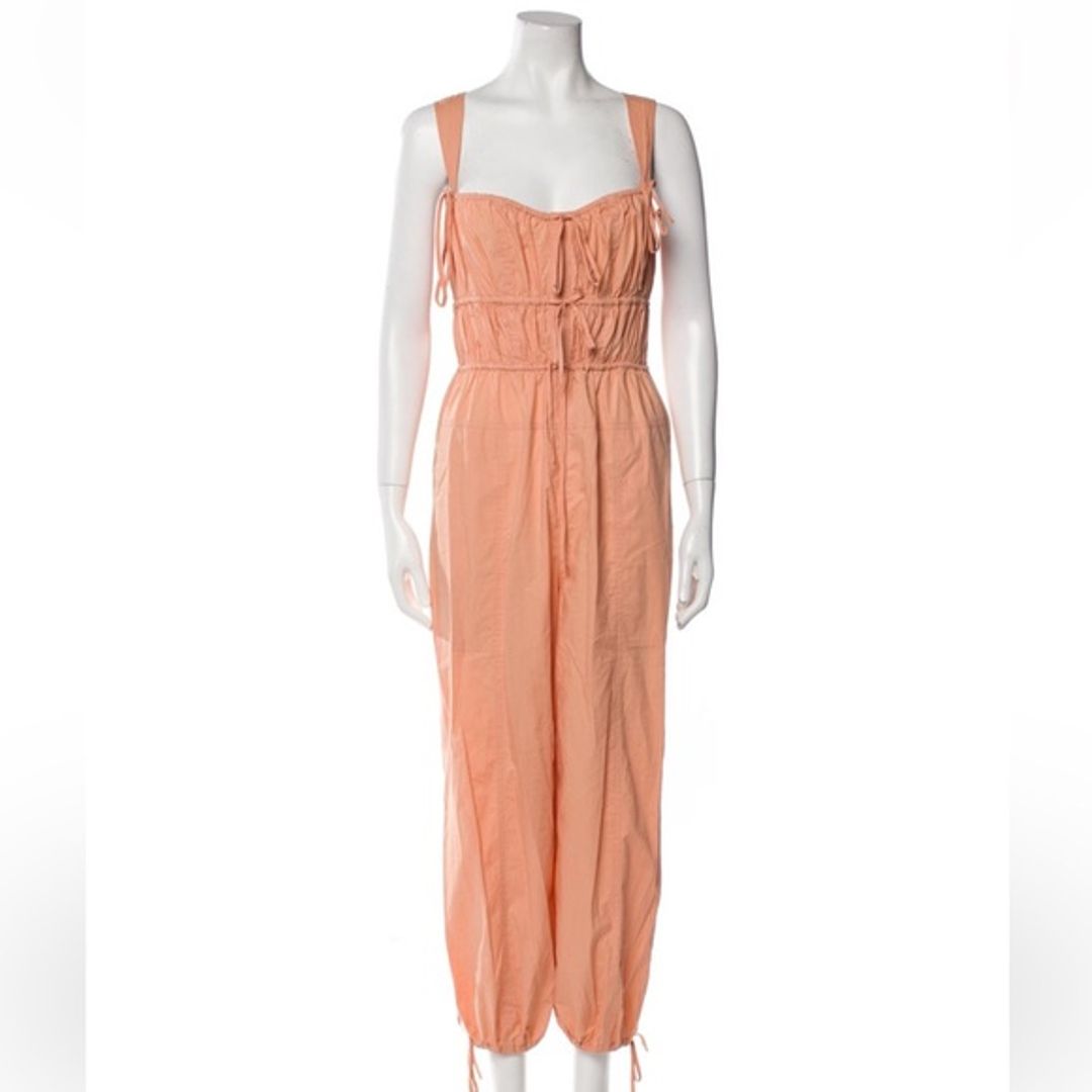 Ulla Johnson Orange Cotton Tatum Drawstring Jumpsuit
