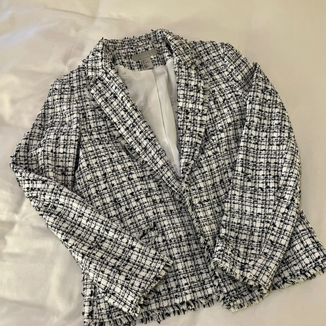 H&M Textured Tweed Weave Jacket