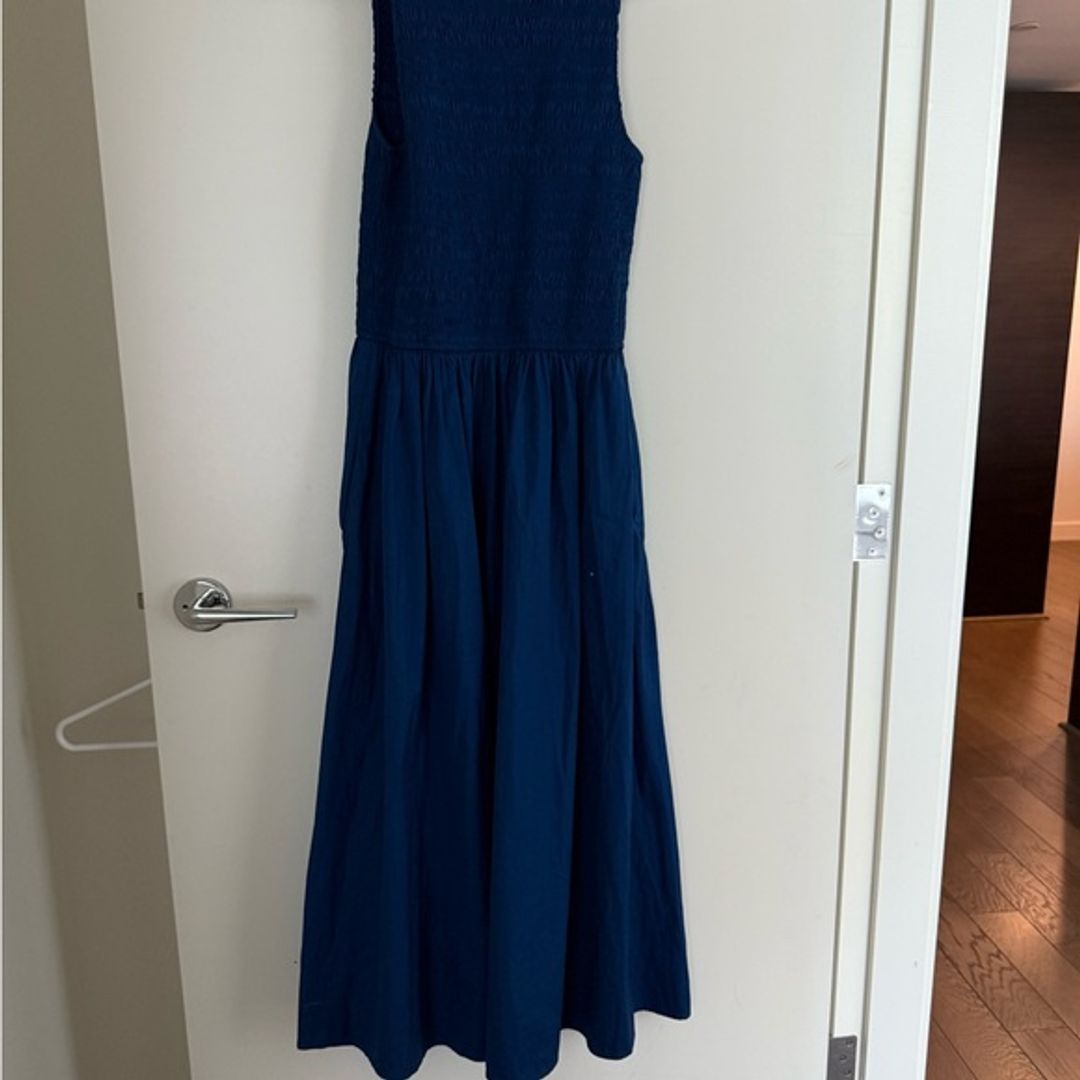 Madewell Deep Blue Backless Dress