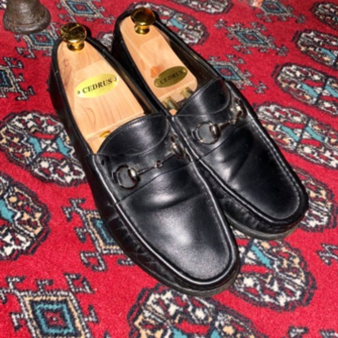 Gucci Mens Black Calfskin Horsebit Loafer