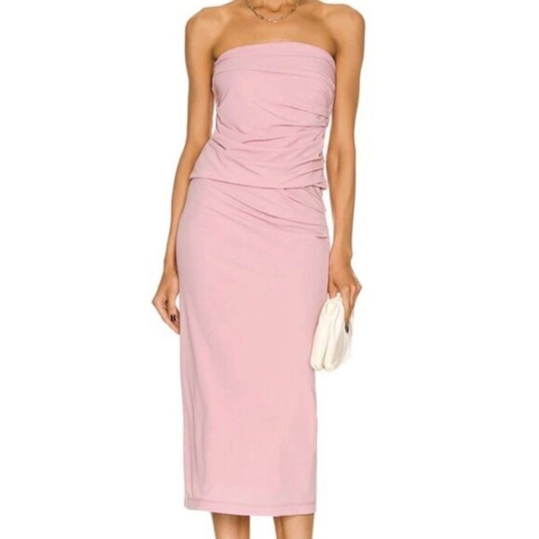 Helmut Lang for FWRD Twist Midi Skirt & Top Dusty Pink Set Size M - $200