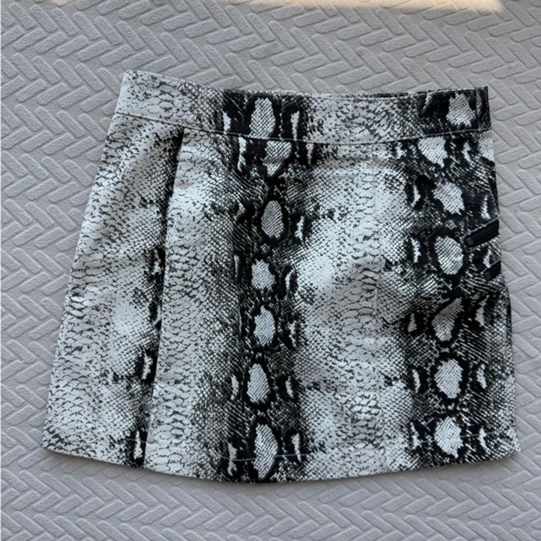 Snake Print Skirt - Black and White
