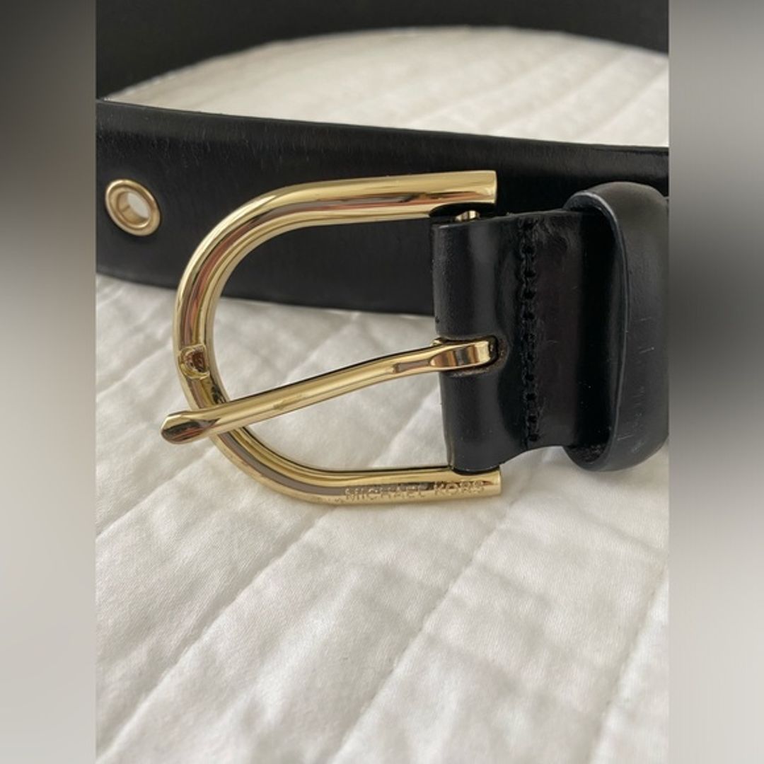 Black Leather Studded Belt