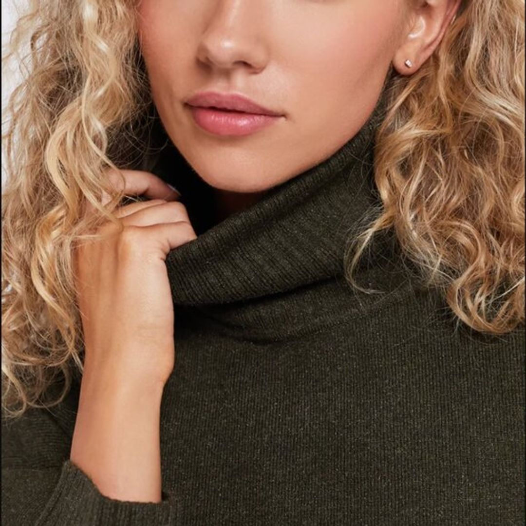 Tuckernuck Moss Green Torie Maxi Turtleneck Sweater Dress