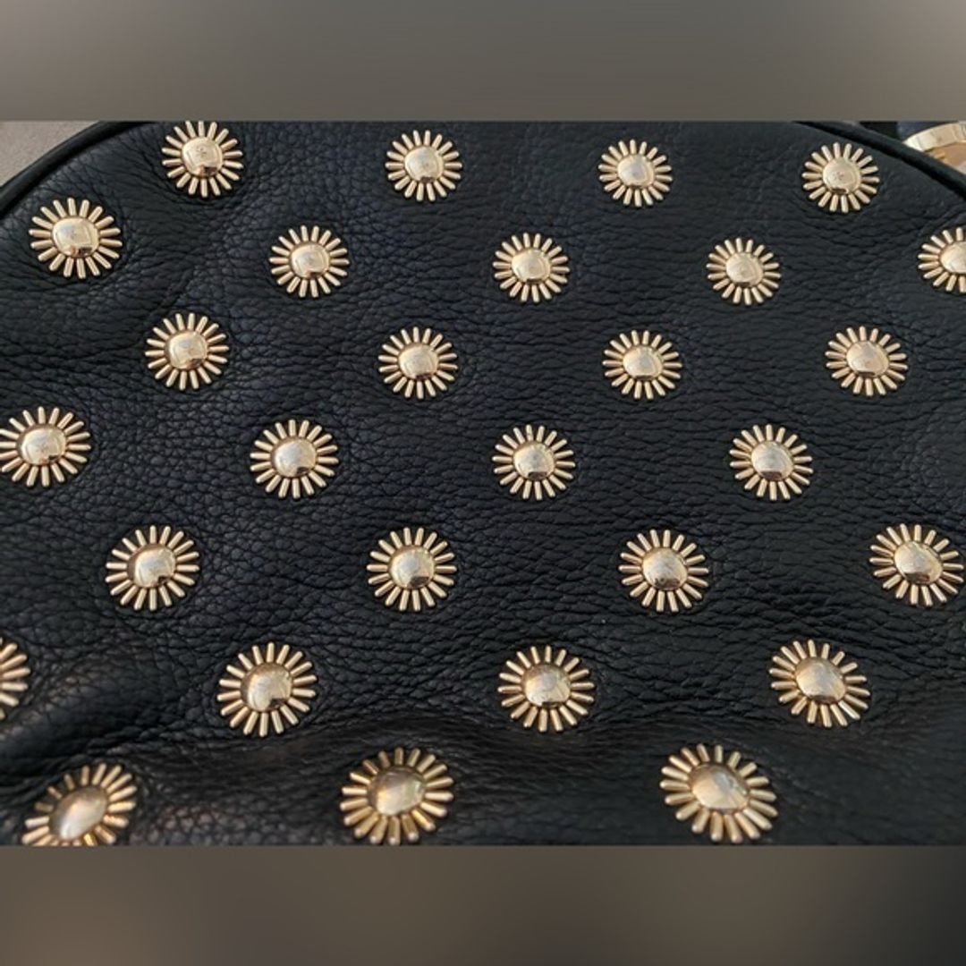 Michael Kors Black Studded Leather Crossbody Bag