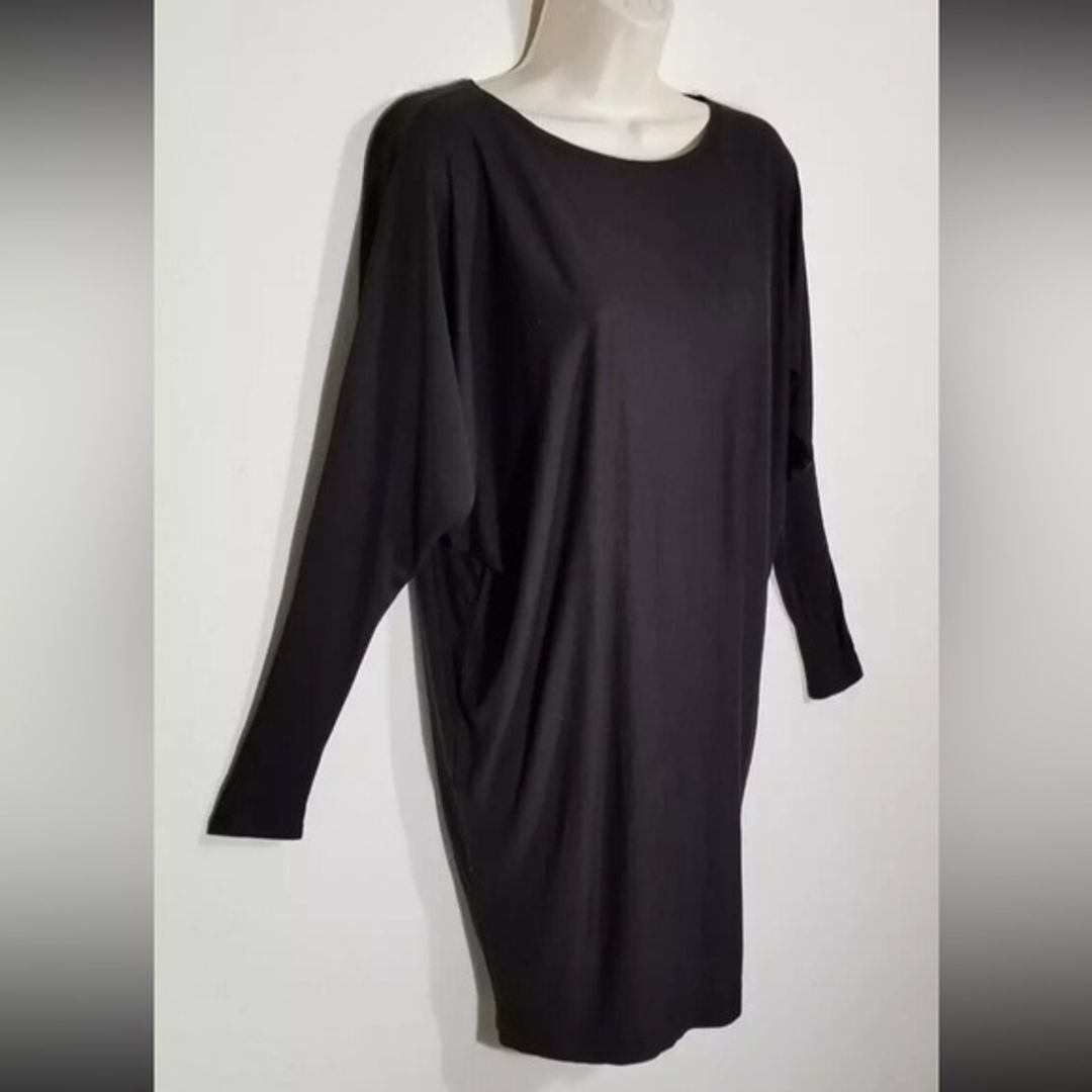 NWT Vince Black Tunic Tee Top Dolman Long Sleeve  Viscoce Stretch  