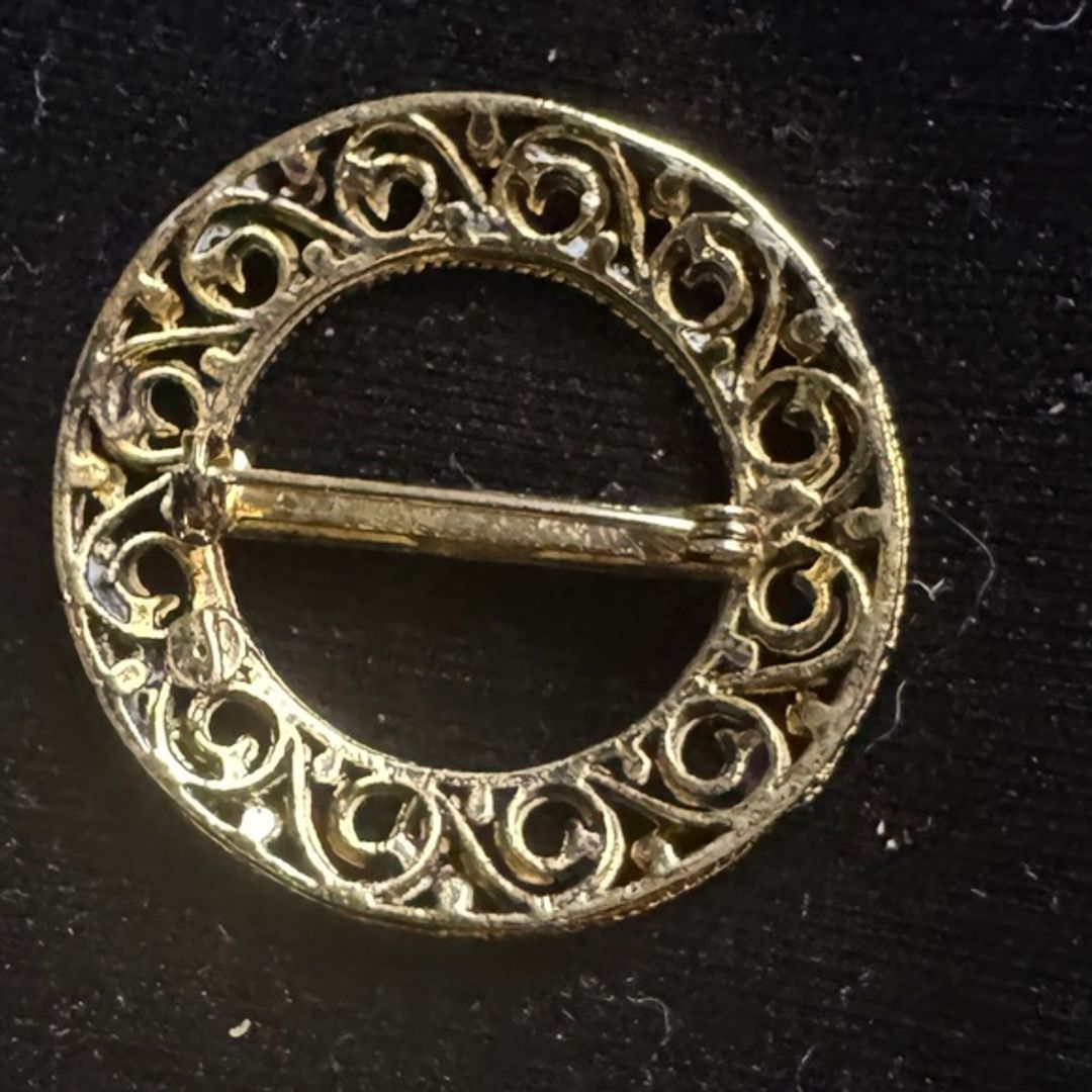 MCM Vintage Gold Tone Brooch