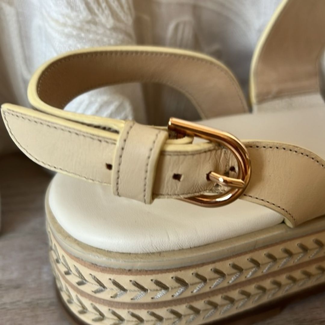 Gabriela Hearst Cream Leather Espadrilles