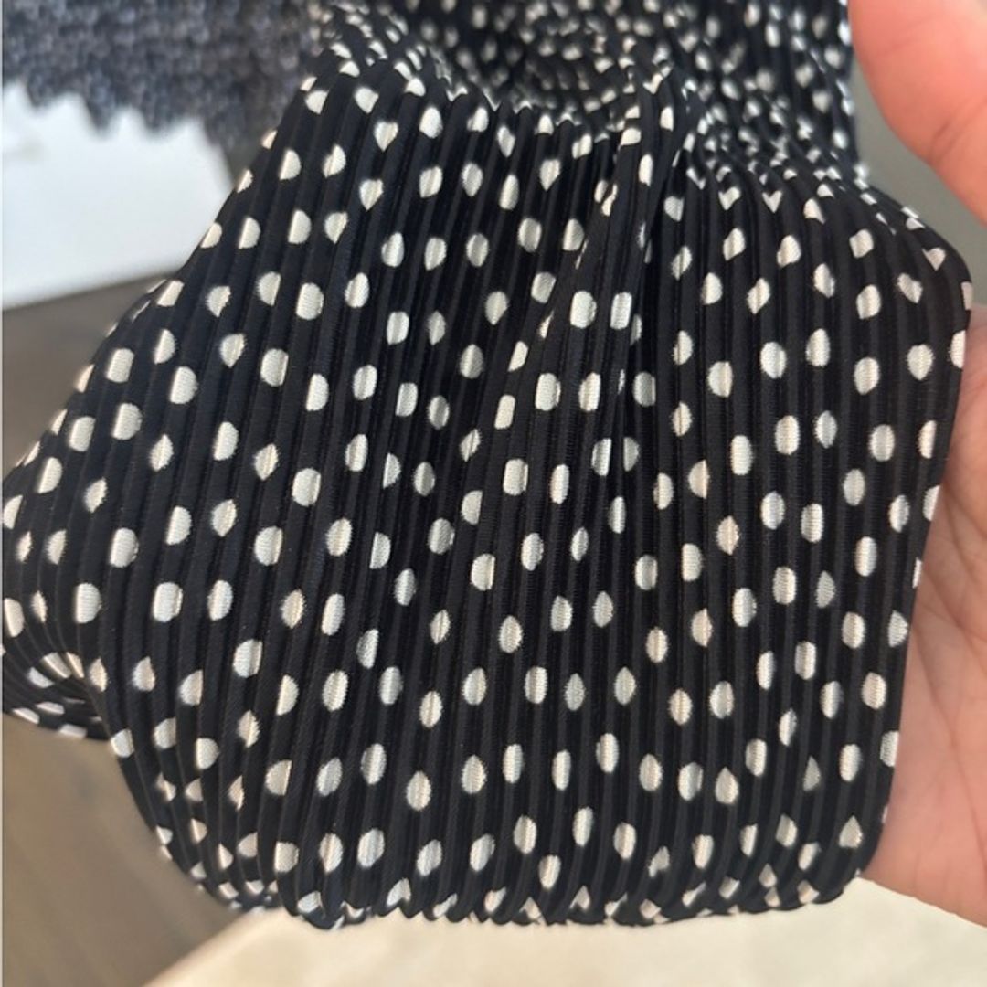 Zara Black & White Polka Dot Blouse with Balloon Sleeves