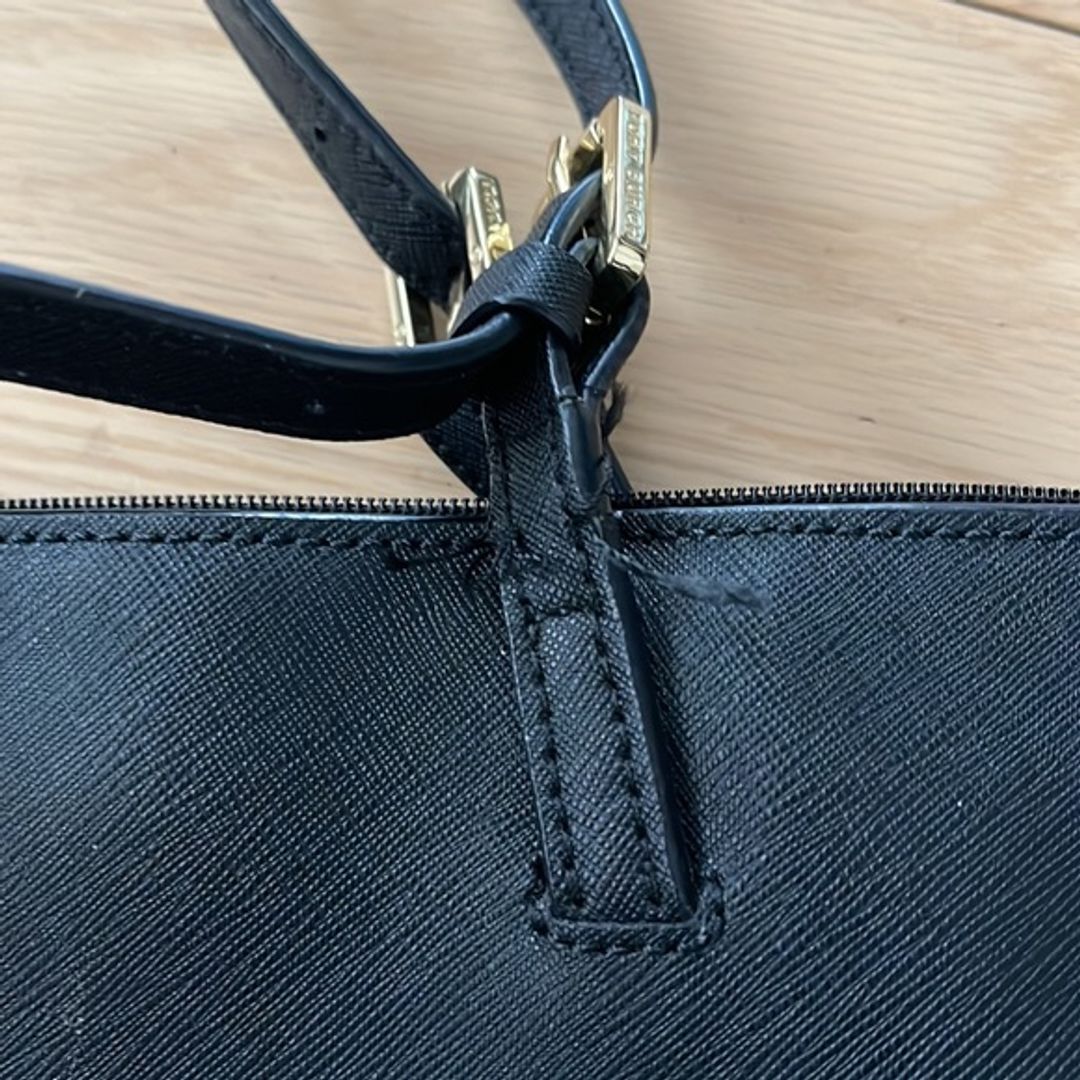 Tory Burch Coated Canvas Tote Bag in Black