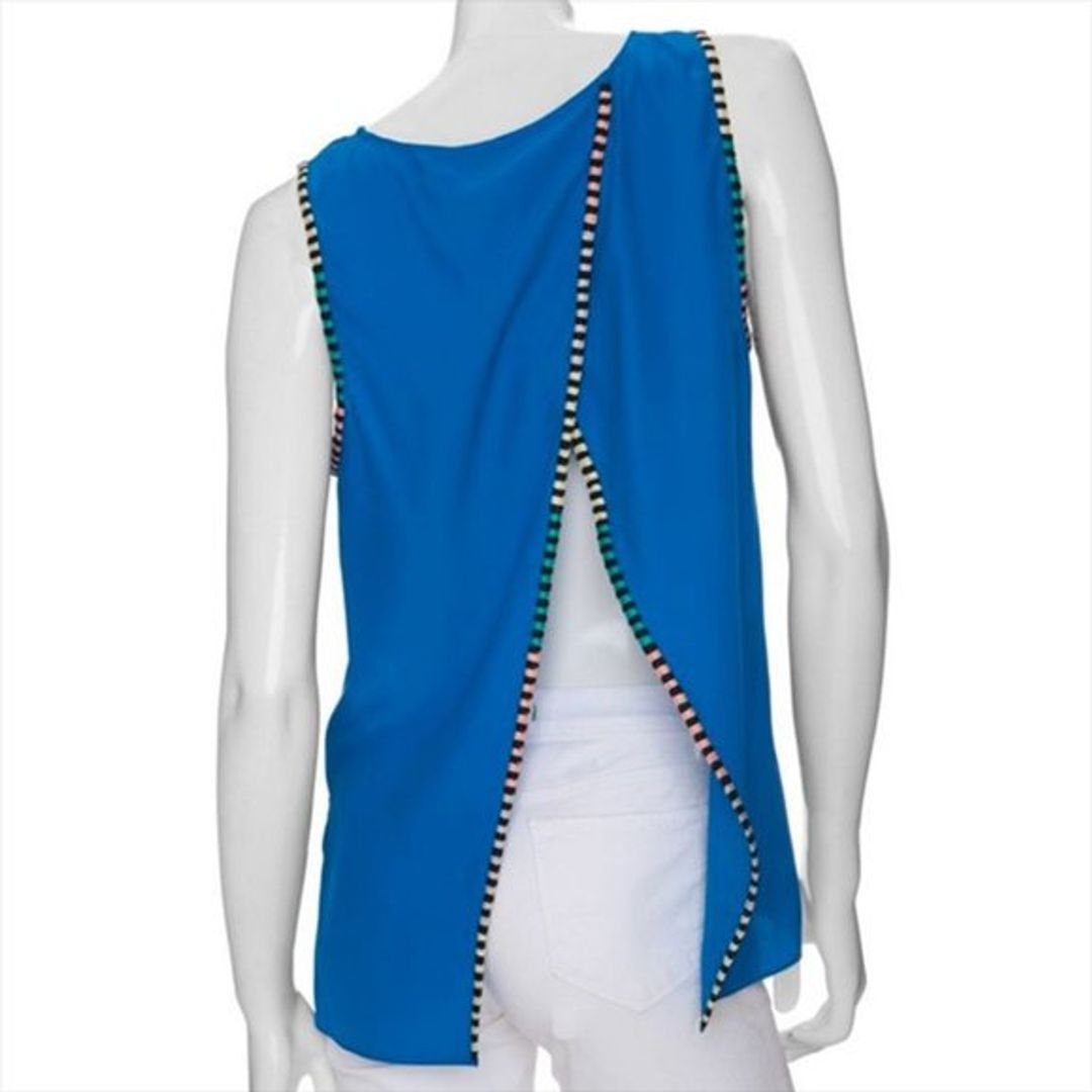 Parker Tribal Embroidered Trim Open Back Top