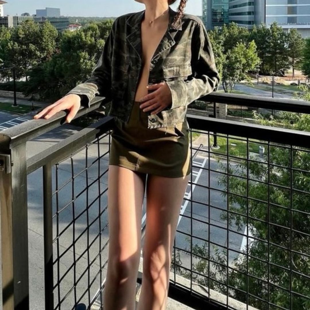 Bella Dahl Cropped Military Style Camo Jacket