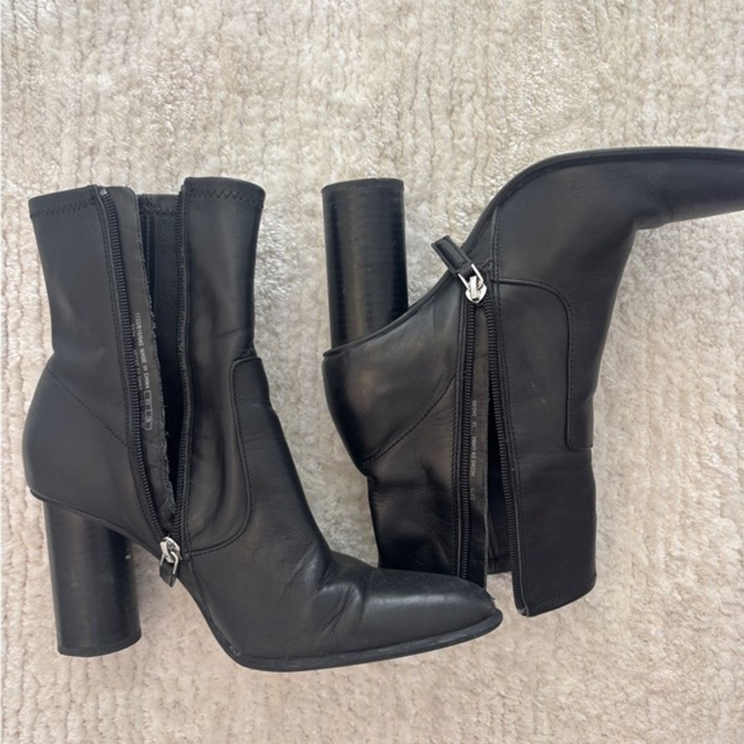 Zara Black Heeled Ankle Booties