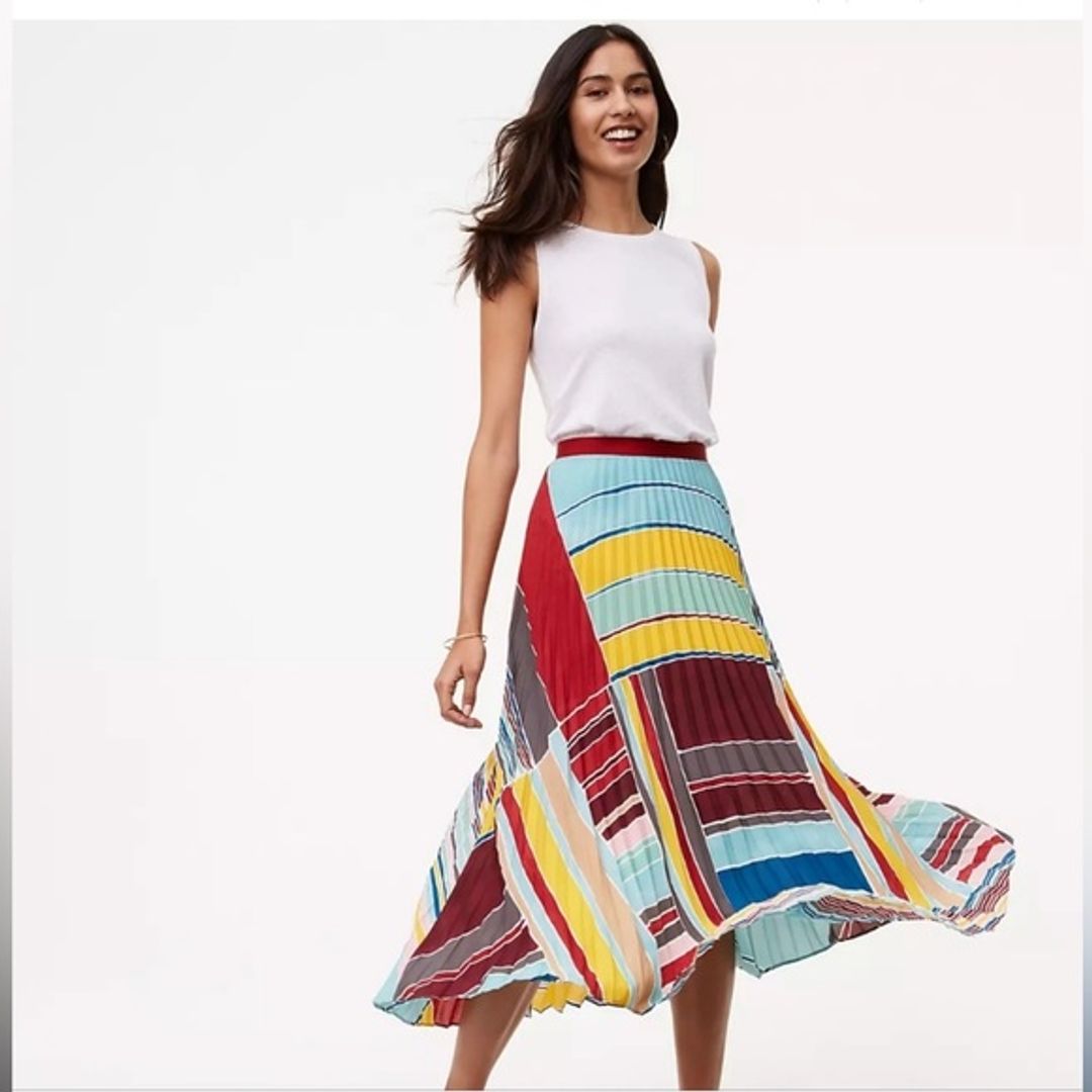 Ann Taylor LOFT Cabana Pleated Maxi Skirt