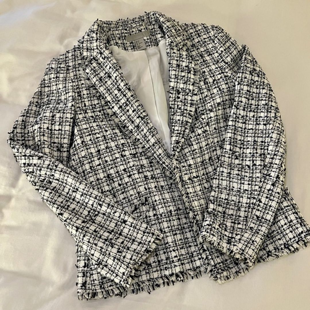 H&M Textured Tweed Weave Jacket