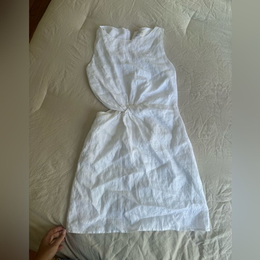 Dissh Leilani White Linen Mini Dress