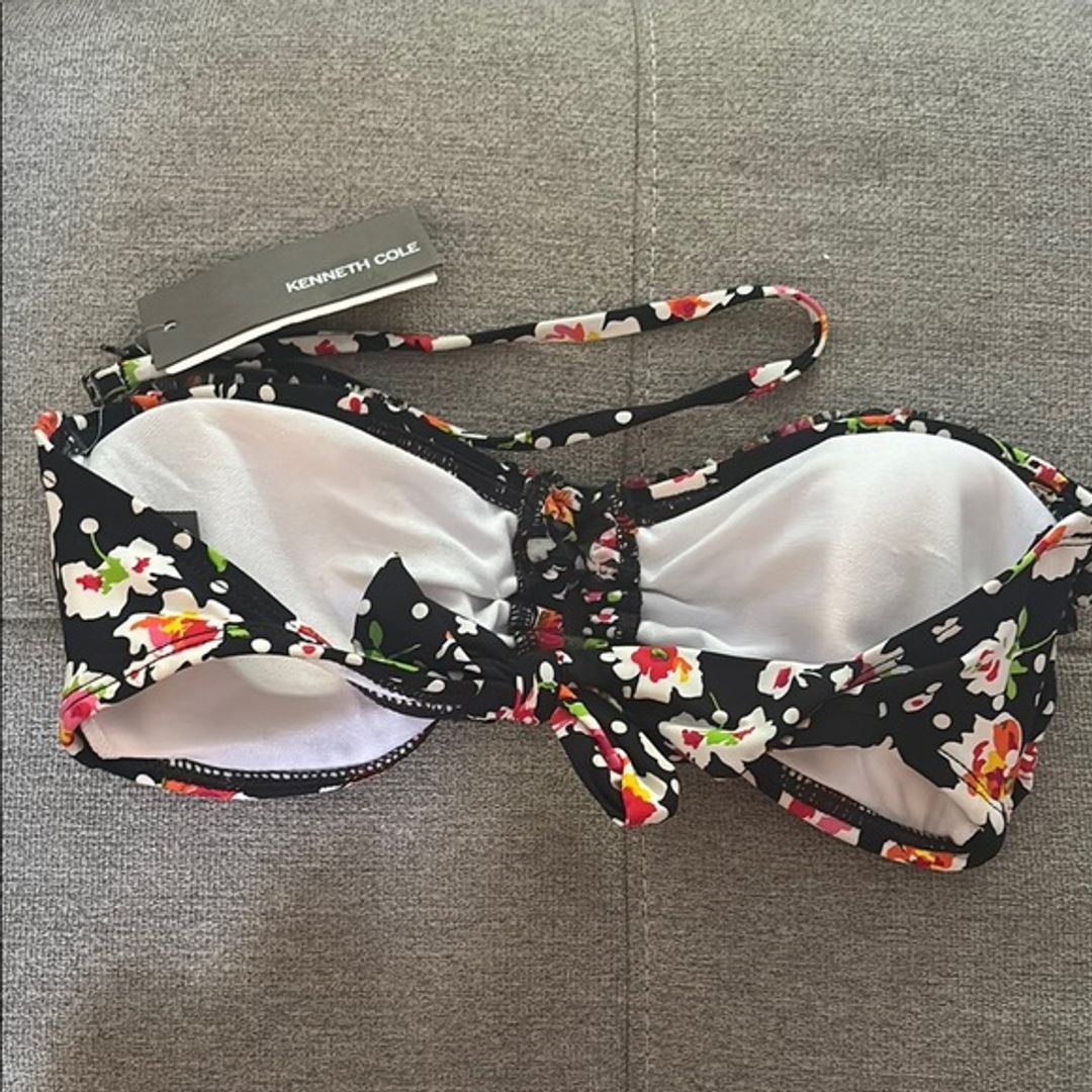 Kenneth Cole: Floral Bandeau Bikini Top - Vibrant Floral Print