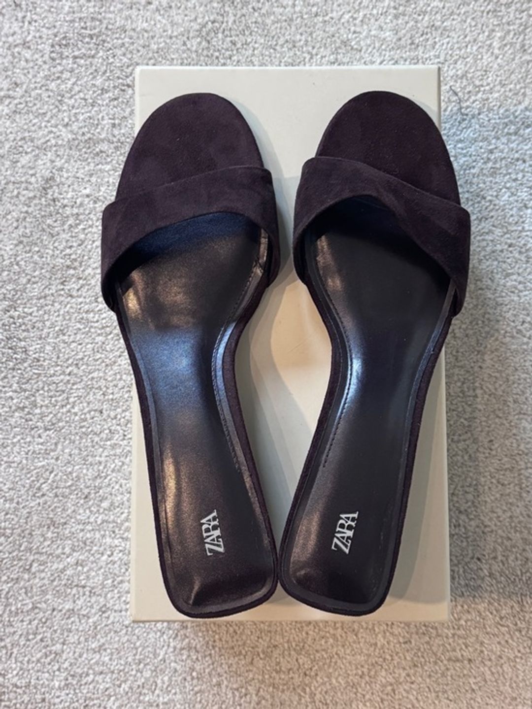 NWT Zara Wedge Sandal in Brown Suede