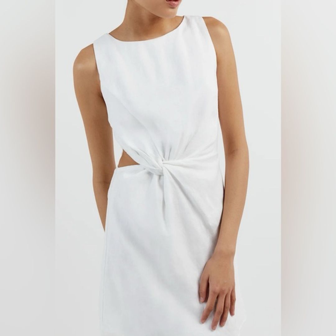 Dissh Leilani White Linen Mini Dress