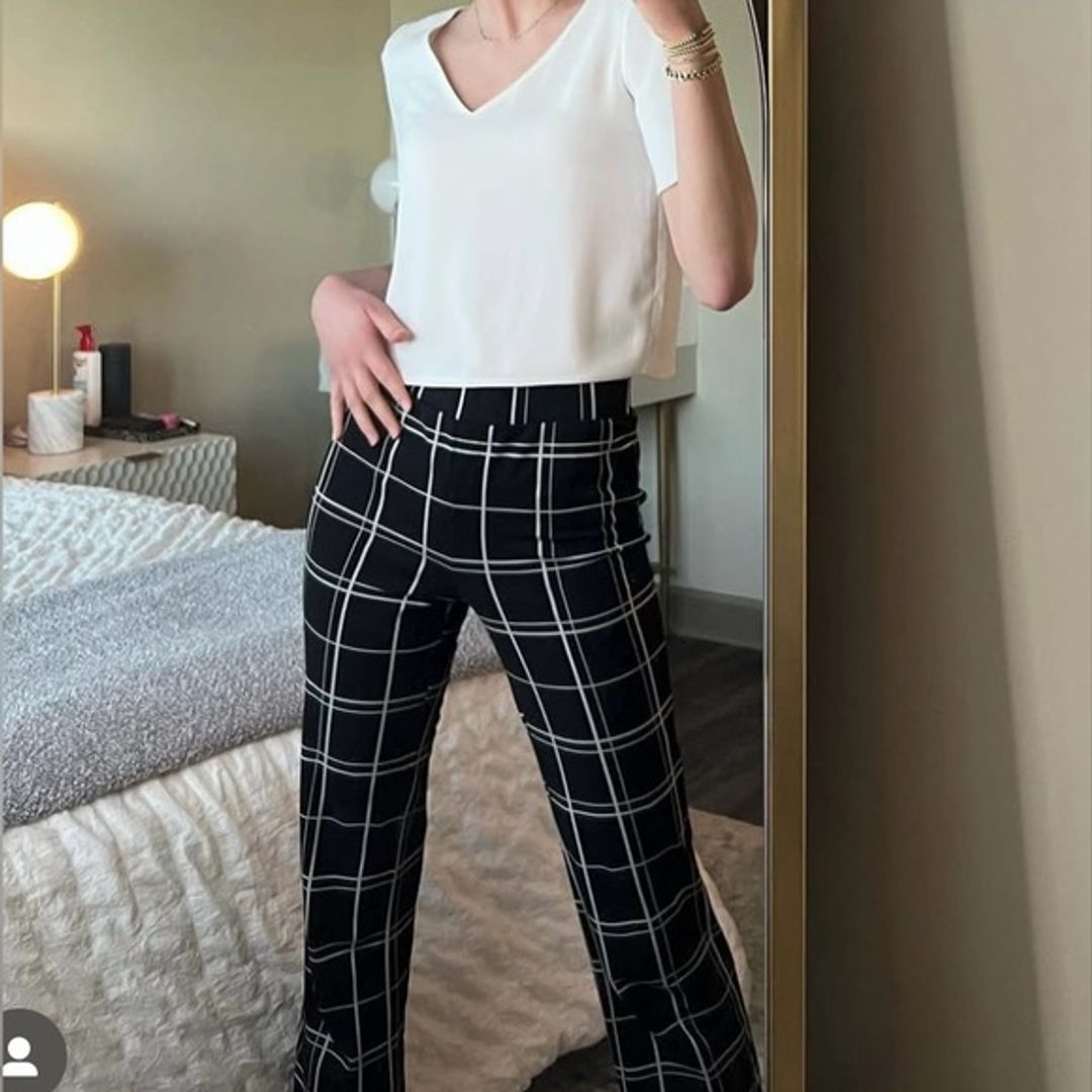 Babaton White Cropped Top and Leith Striped Trousers