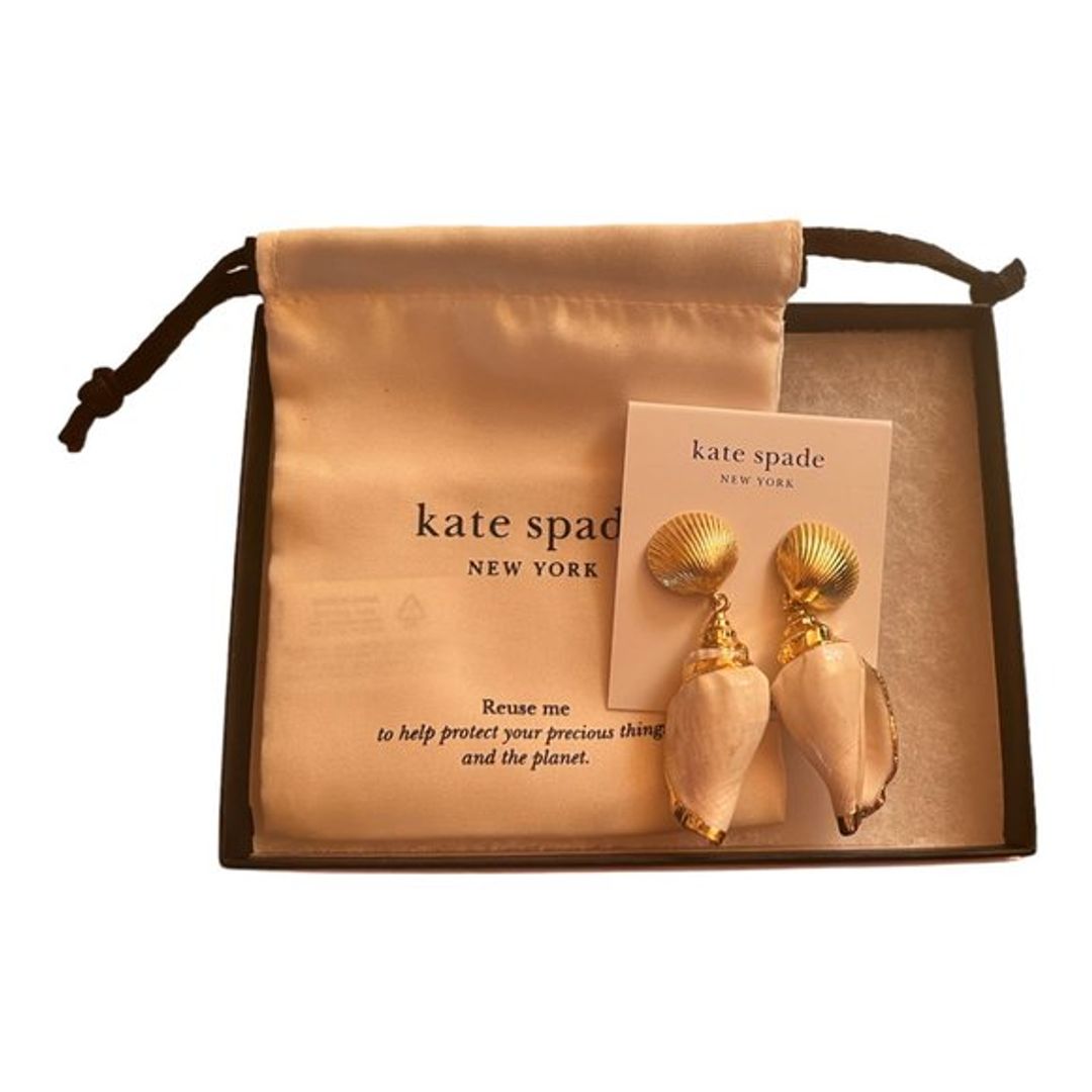 NWT Kate Spade Gold Conch Shell Drop Earrings