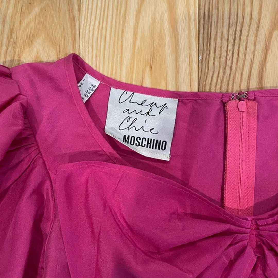 Moschino Cheap and Chic Pink Blouse with Bow Detail