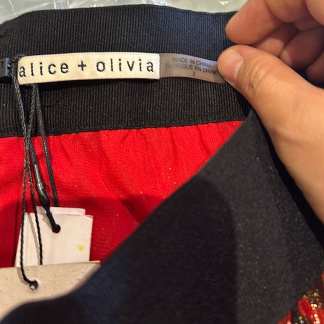 NWT Alice + Olivia Katz Metallic Leopard Print Pleated Maxi Skirt