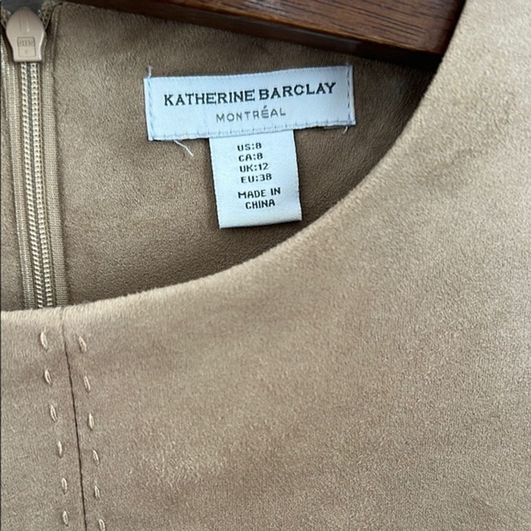 Tan Sheath Faux Suede Dress