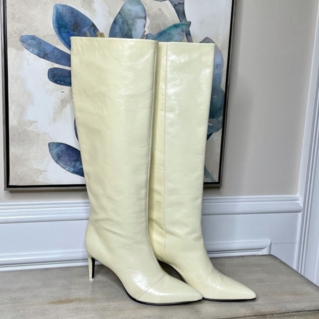 Rag & Bone Beha Knee High Crinkled Leather Boots Size 10 New in Box