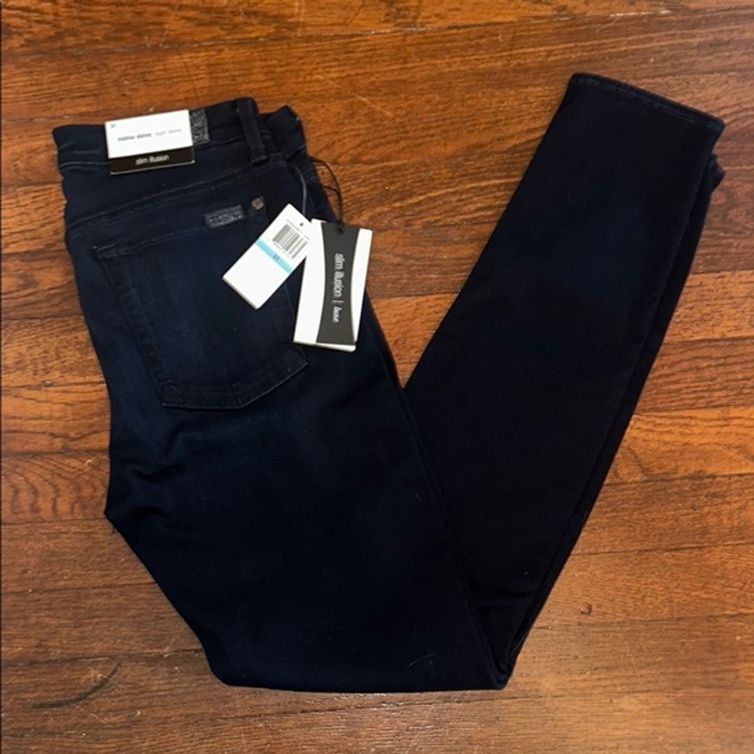 NWT 7 For All Mankind Blue Skinny Jeans Slim Illusion