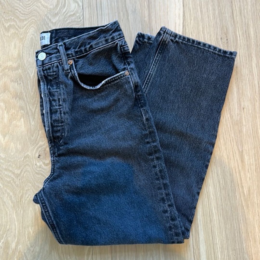Agolde Black Cropped Ankle Jeans