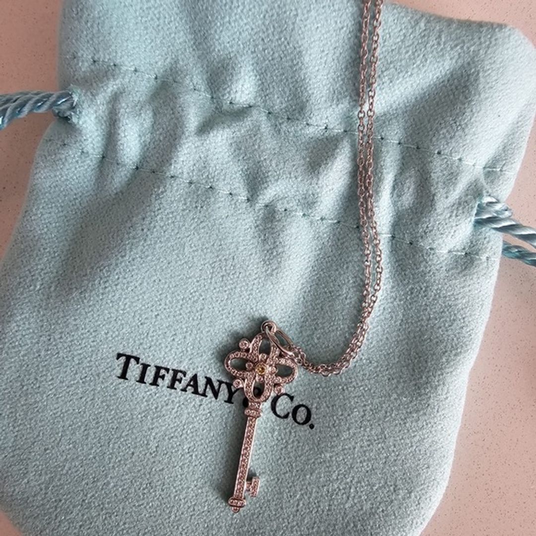Tiffany & Co. Platinum Victoria Key Pendant necklace