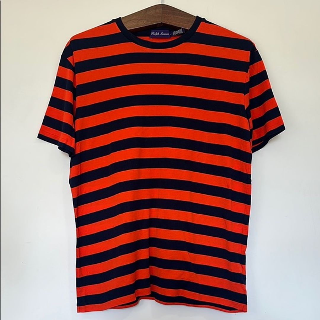 Ralph Lauren Purple Label Orange and Blue Short Sleeve Tee