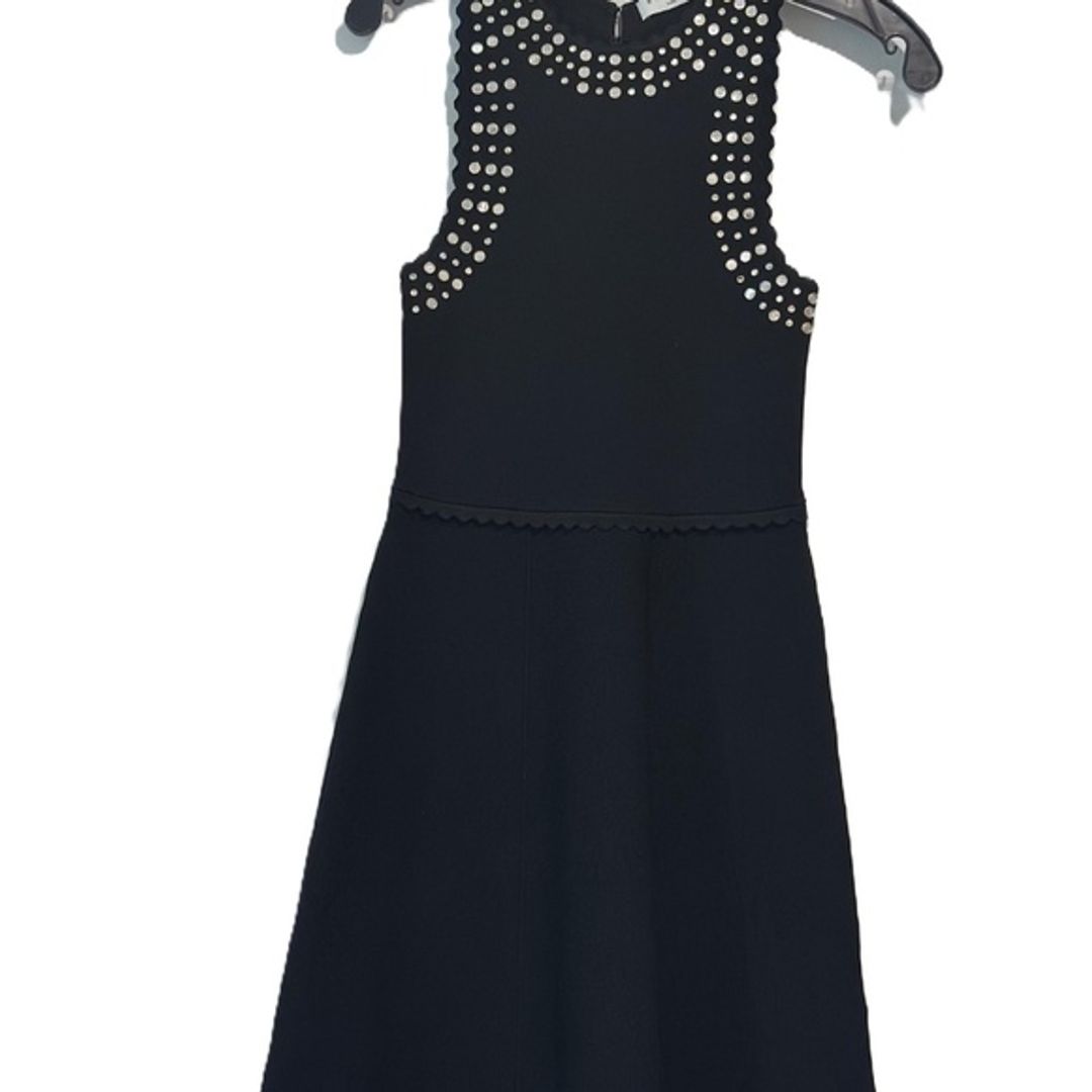 NWT Sandro Black Short Knit Dress trimmed with studs