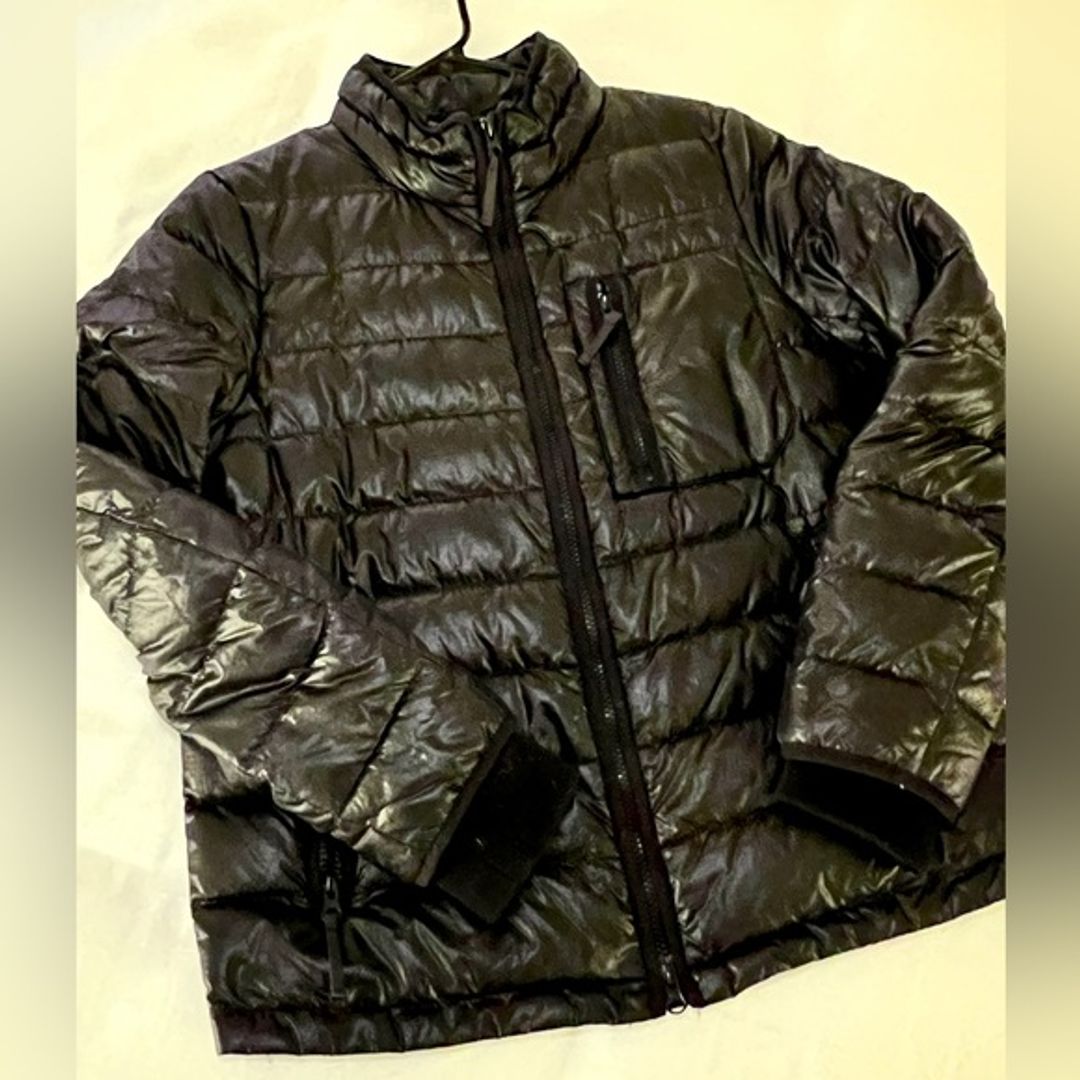 J. Crew Black Shiny Fitted Puffer Jacket