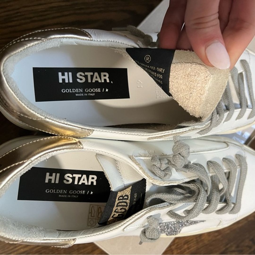 NWT Golden Goose High Star Sneakers in Silver Glitter