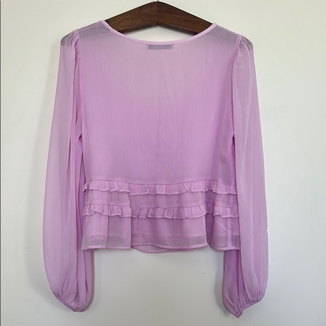 Abercrombie & Fitch Pink Ruffled Crop Blouse in Purple