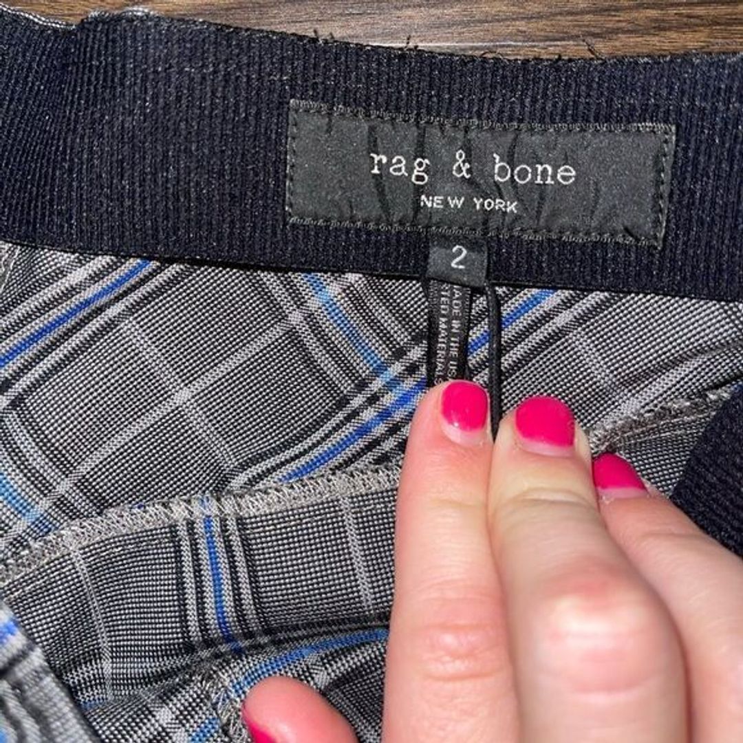 Rag & Bone Simone Slim Fit Grey Plaid Size 2!