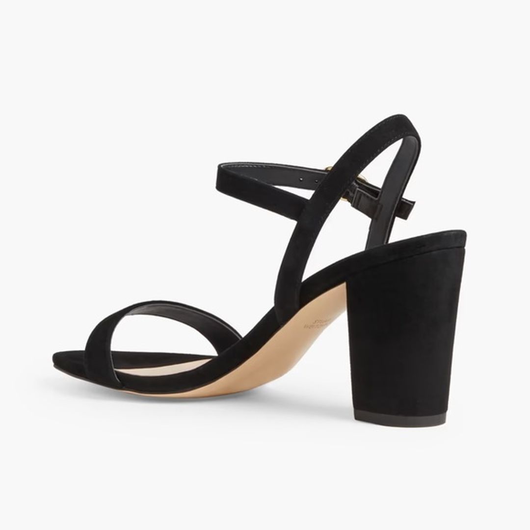 NWT Stuart Weitzman Mid-Heel Black Suede Sandal Size 8 - New in Box