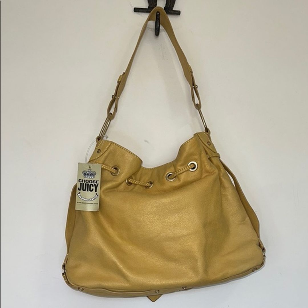 Juicy Couture Y2K Yellow Leather Shoulder Bag
