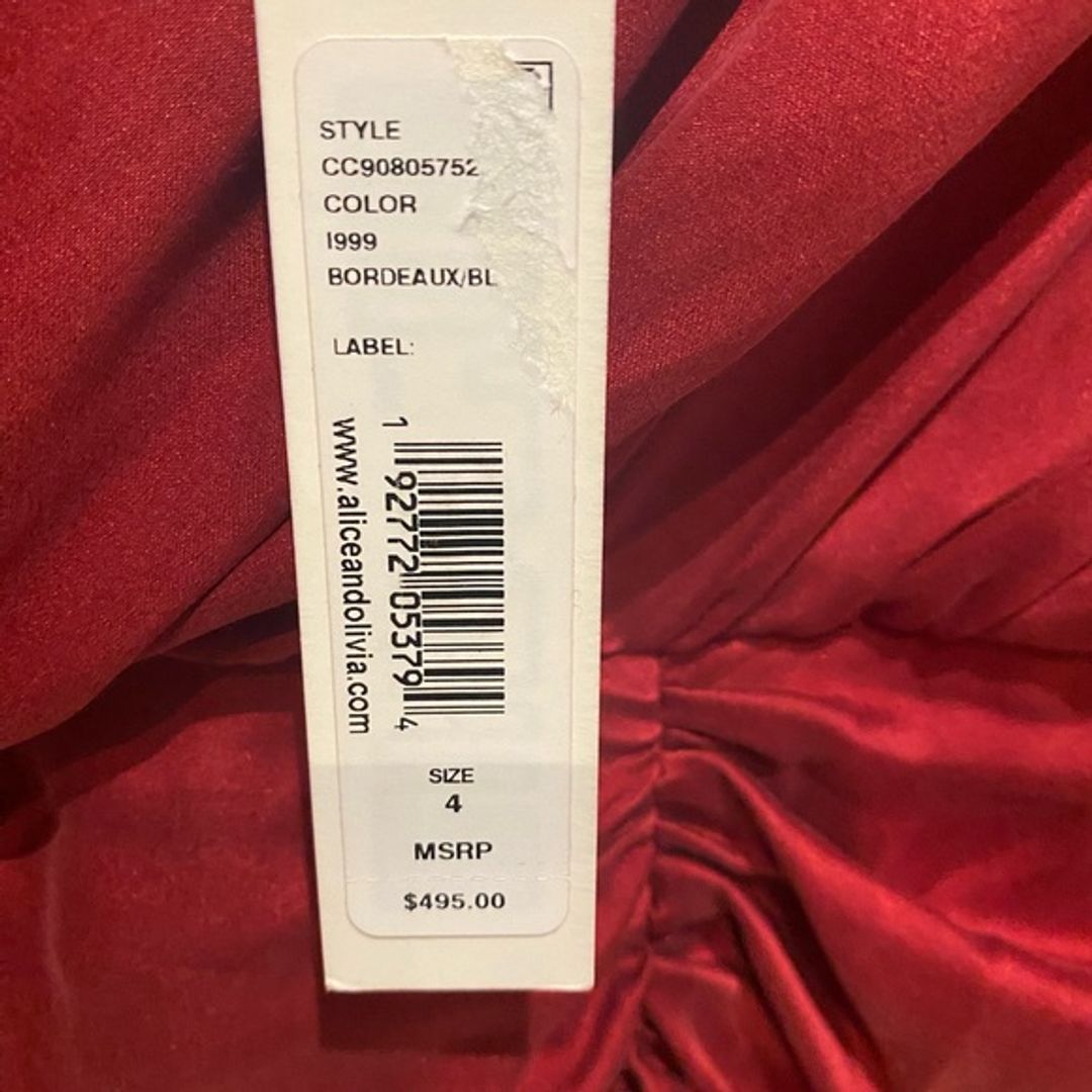 NWT Alice + Olivia Bianca One Shoulder Stretch Silk Mini Dress