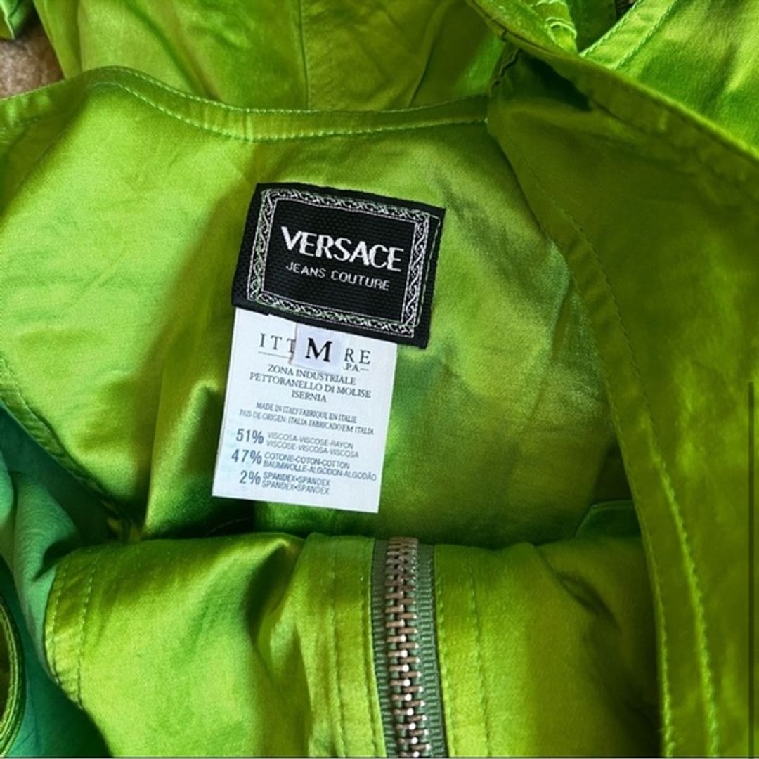 Versace Vintage Lime Green Top and Short-Sleeve Jacket