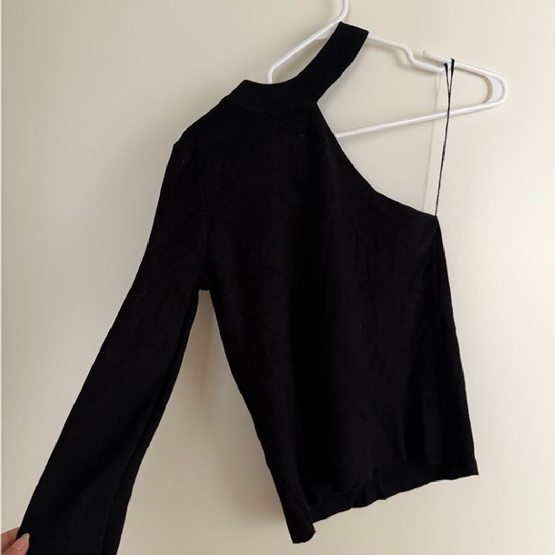 Mango Black Asymmetrical Blouse
