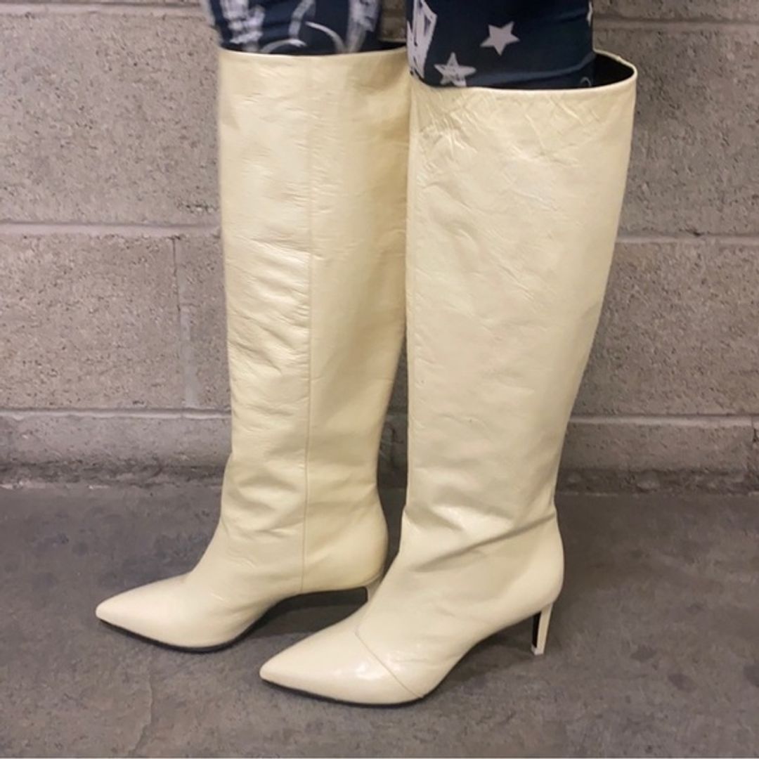 Rag & Bone Beha Knee High Crinkled Leather Boots