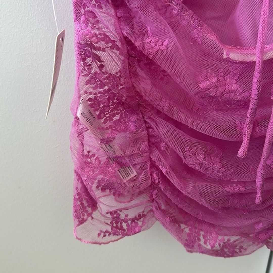 NWT Free People Pink Top with Flower Design