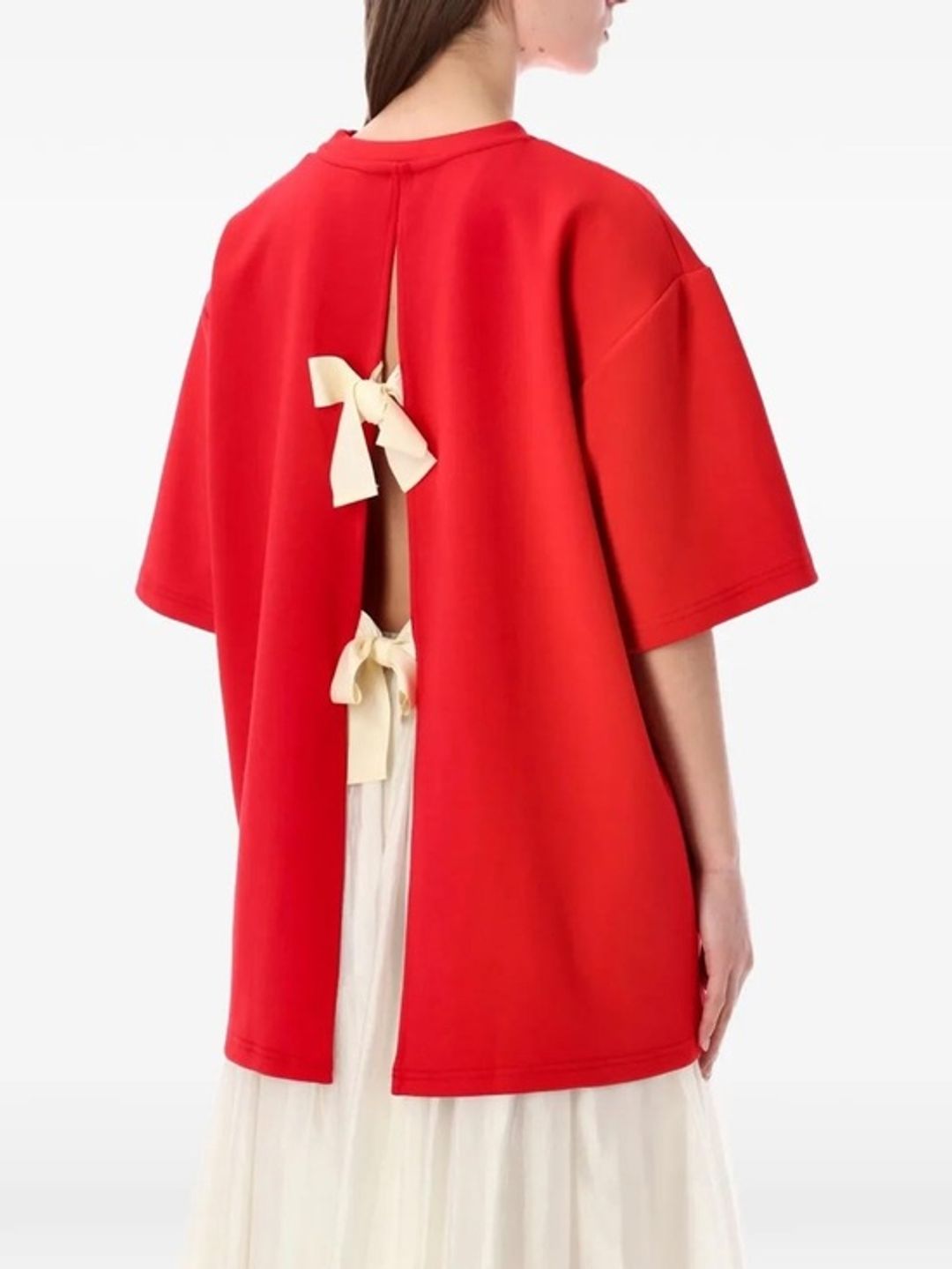 Red Textured Open Back Buckle Detail