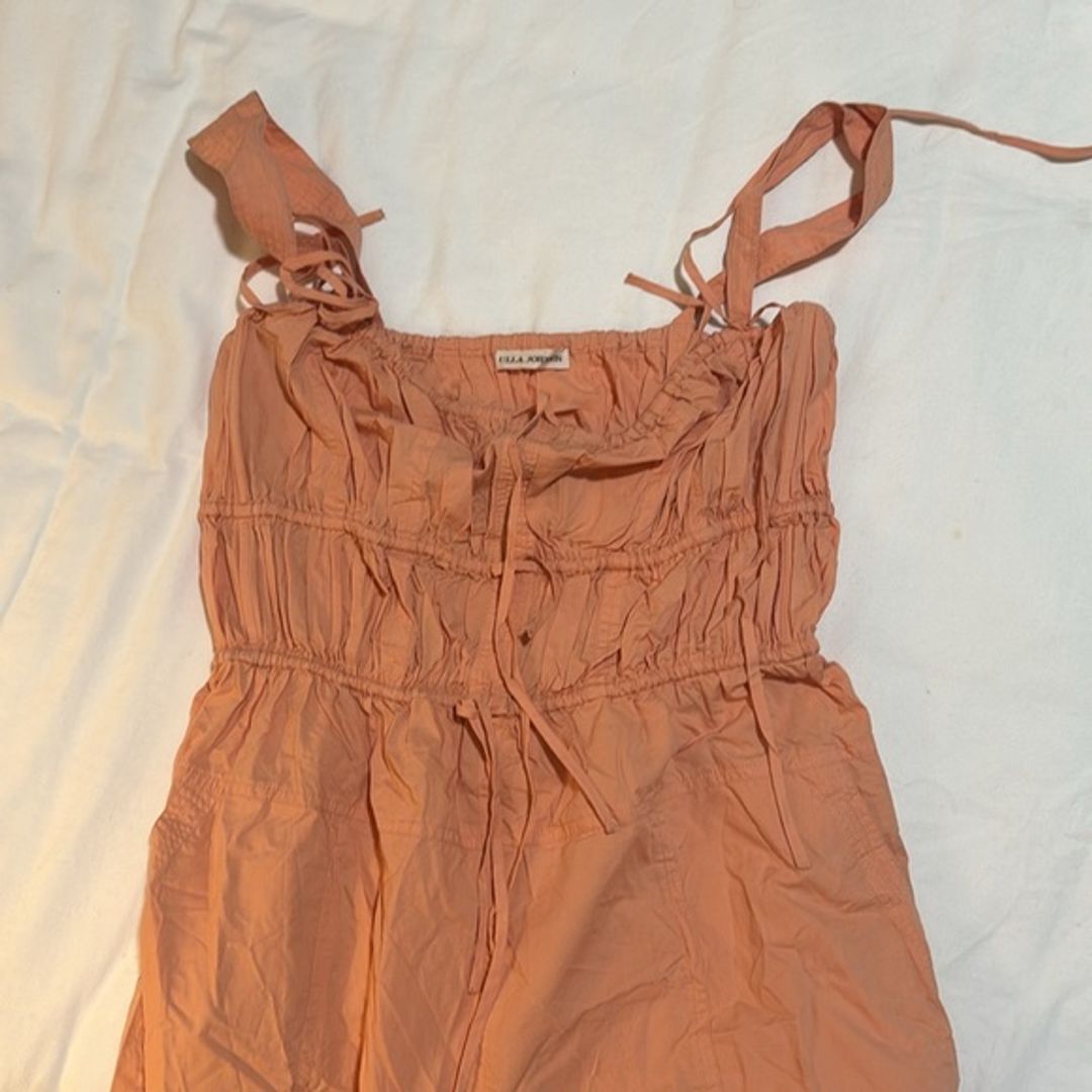 Ulla Johnson Orange Cotton Tatum Drawstring Jumpsuit